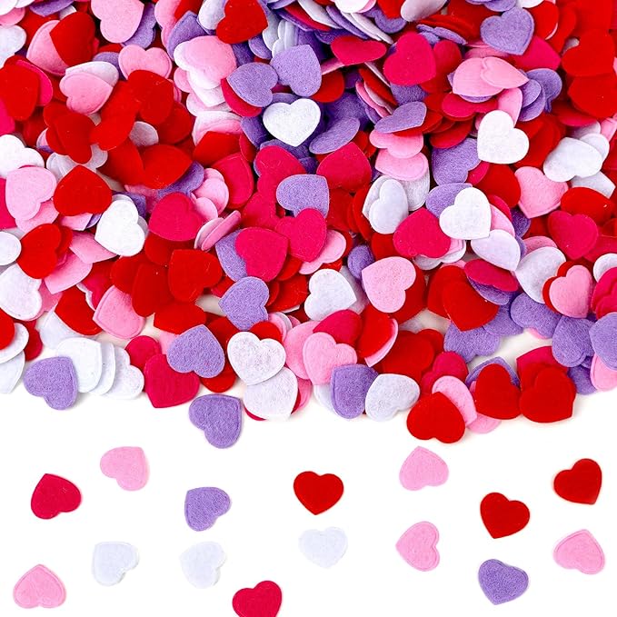 MARFOREVER Valentine's Day Felt Hearts Confetti, Heart Decorations Foam Confetti by MARFOREVER