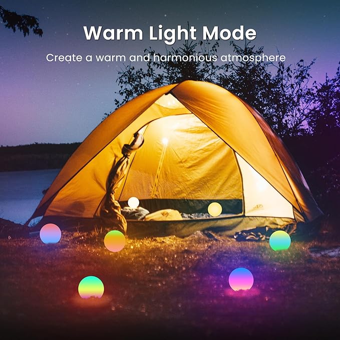 LOFTEK LED Ball Light, 3-inch RGB Ball Mood Lighting, Waterproof Ambient - Image 9