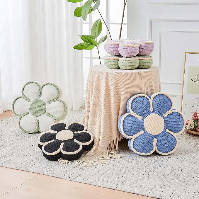 Flower Pillow, Soft Flower Decorative Throw Pillow, Cute Daisy Flower Shaped - Image 6