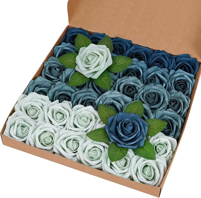 BLEUM CADE 36Pcs Artificial Flowers Fake Roses by BLEUMCADE