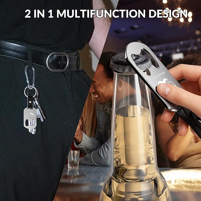 2 in 1 Personalized Bottle Openers Keychains Bulk, Pack 5-100 Flat Metal Custom - Image 3