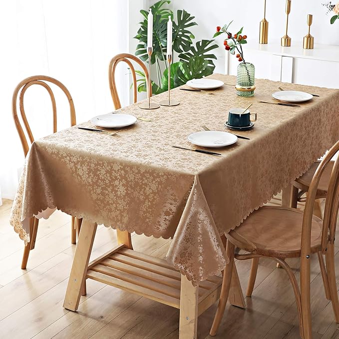 Smiry Rectangle Table Cloth, Waterproof Heavy Duty Vinyl Tablecloths, Wipeable - Image 2