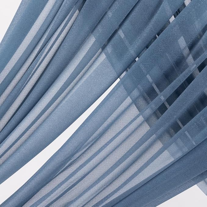 MLMW Wedding Arch Draping Fabric 1 Panel 29" x 20Ft Dusty Blue Sheer Wedding - Image 2