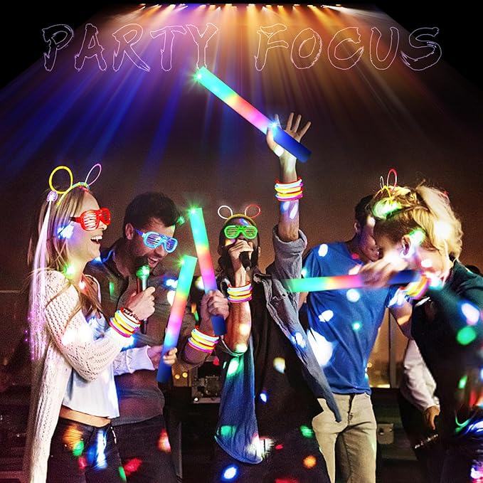 272 PCs Glow Party Supplies, 24 Foam Glow Sticks, 24 LED Glasses and 200 Glow - Image 6