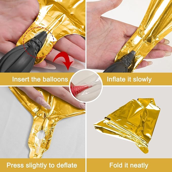 12Pcs Gold Round Foil Balloons, Metallic Gold Foil Balloon - Image 8