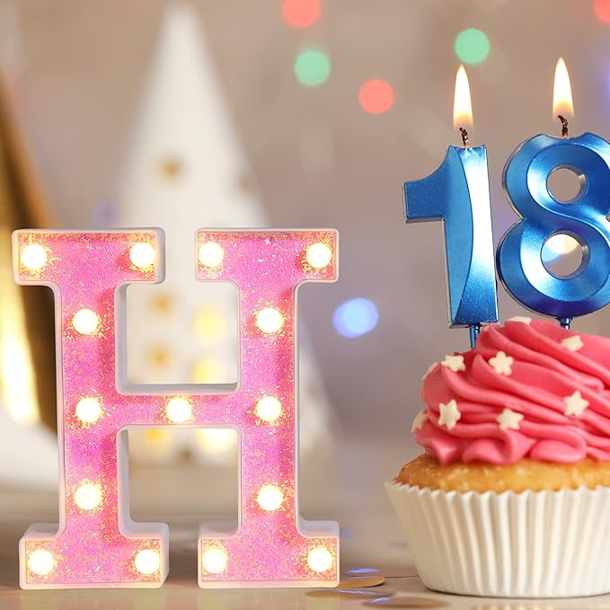 Foaky Pink Light up Letters，Pink Party Decorations, Girls Room Decor, Glitter - Image 6