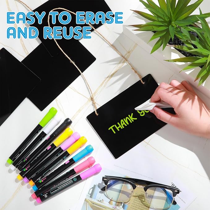 12 Pcs 4 x 6 Acrylic Chalkboard Hanging Sign - Image 4