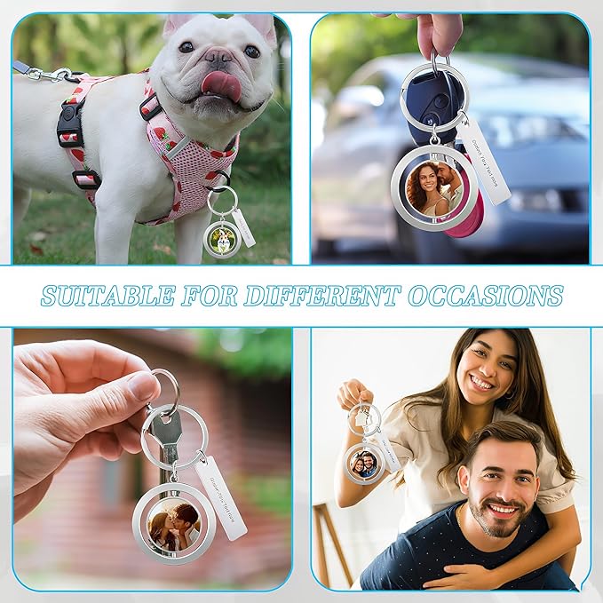 Custom Keychain with Picture Double-sided Personalized Photo Text Keychain - Image 6