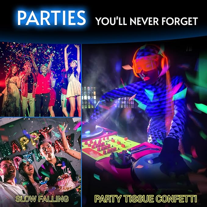 20000 Pieces Glow King Blacklight Reactive Paper Confetti | Premium UV - Image 5