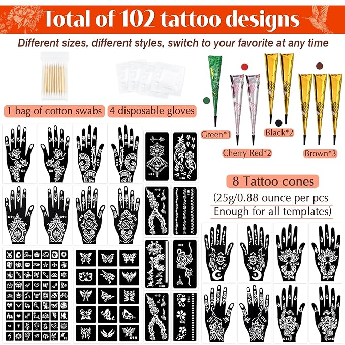 Temporary Tattoos Stencils Kit, Temporary Tattoos Kit - Image 2