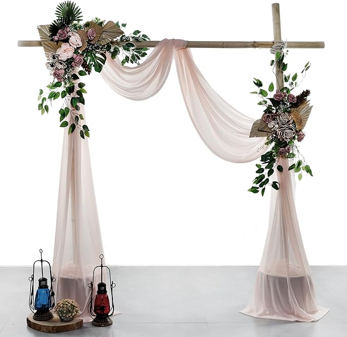VDS Pack of 1 Panel Wedding Arch Draping Fabric Sheer Chiffon Fabric Drapery - Image 2