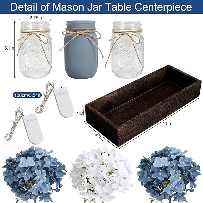 Mason Jar Lights Centerpiece Table Decor - Image 2