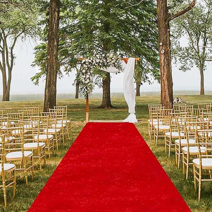 MODFUNS Red Carpet Runner for Parties 4x30ft Velvet Aisle Runner Wedding - Image 5