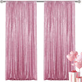 Pink Sequin Backdrop Curtain 2 Pieces 2FTx8FT Glitter Photography Backdrop by Unknown