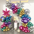 150Pcs Metallic Disco Balloon Arch Garland Kit, Chrome Purple Hot Pink Blue by OuddyParty