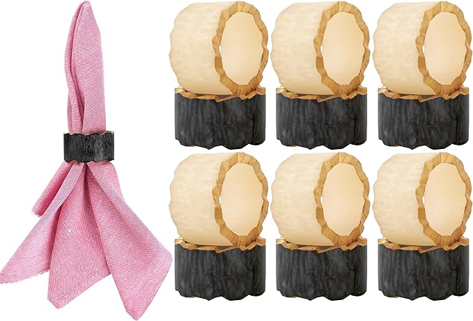 12 Pieces Epoxy Resin Napkin Rings by ALPHALivingHOME