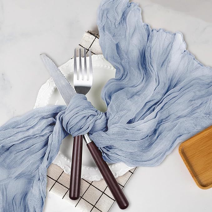 Le courant 6pcs 10Ft Cheesecloth Table Runner, Rustic Boho Gauze Cheese Cloth - Image 3