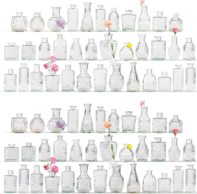 72 Pcs Bud Vase Set, Vases for Centerpieces, Cute Glass Bud Vases in Bulk by Yabool