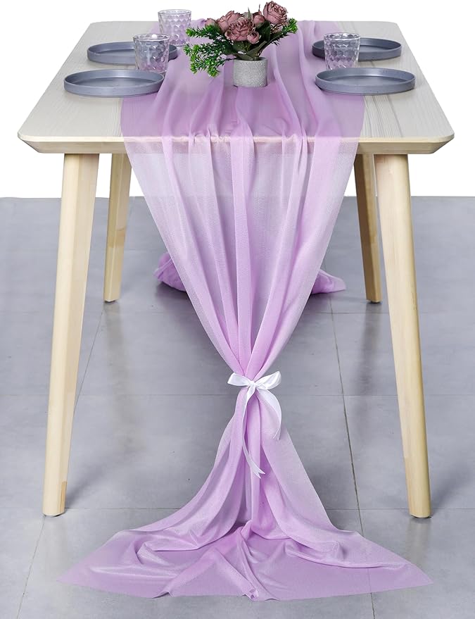 MDS 25 Pack 10ft Chiffon Table Runner 29 x 120 Inches Sheer Wedding Runner - Image 8