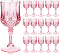 Ciaell 24PCS Pink Plastic Wine Glasses - 7 Oz Plastic Goblets by Ciaell