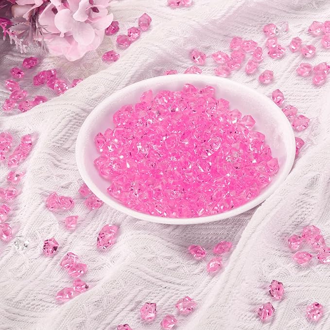 uxcell 1000pcs Fake Ice Rocks, Dazzling Clear Resin Crushed Ice Sparkling Fake - Image 4