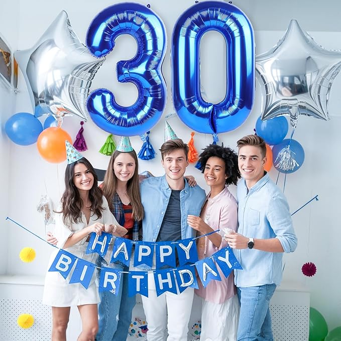 40 Inch Large Numbers Balloons 0-9, Self Inflating Navy Blue Foil Number 0 - Image 7
