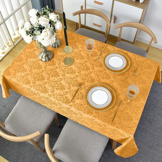 SASTYBALE Fall Jacquard Tablecloth Square 52 x 52 Inch, Spill Proof Washable - Image 7