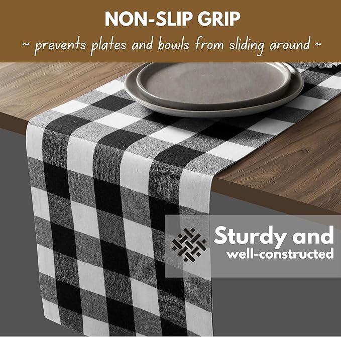 Native Fab Table Runner Buffalo Check Plaid 100% Cotton - Image 5