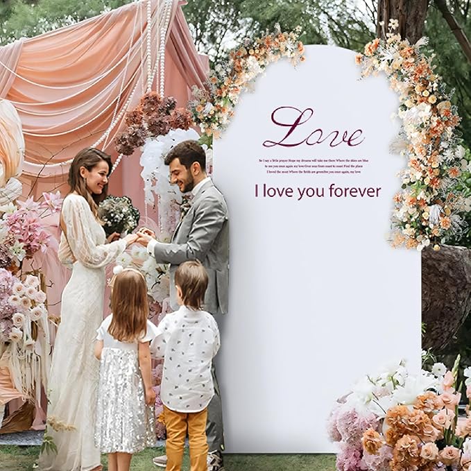 Arch Backdrop Stand Cover 8Ft White Thick Spandex Fabric Arch Backdrop Cover - Image 3