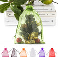 ANZNKU 100 Pack Green Organza Bags 6x9 inches Mesh Bags Drawstring, Sheer by ANZNKU