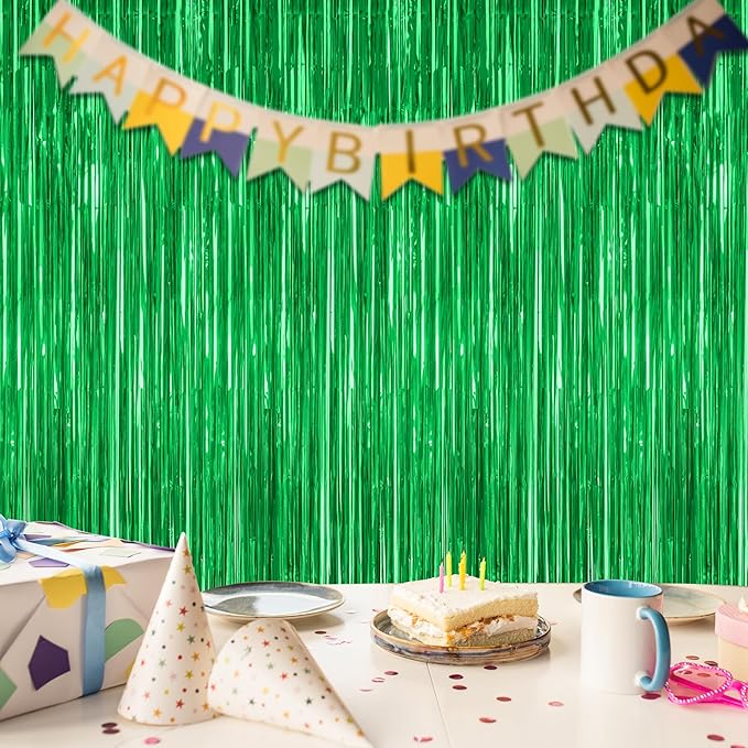 8 Pack Green Streamer, 3.28 FT x 7.05 FT Dinosaur Backdrop, Metallic Tinsel - Image 7