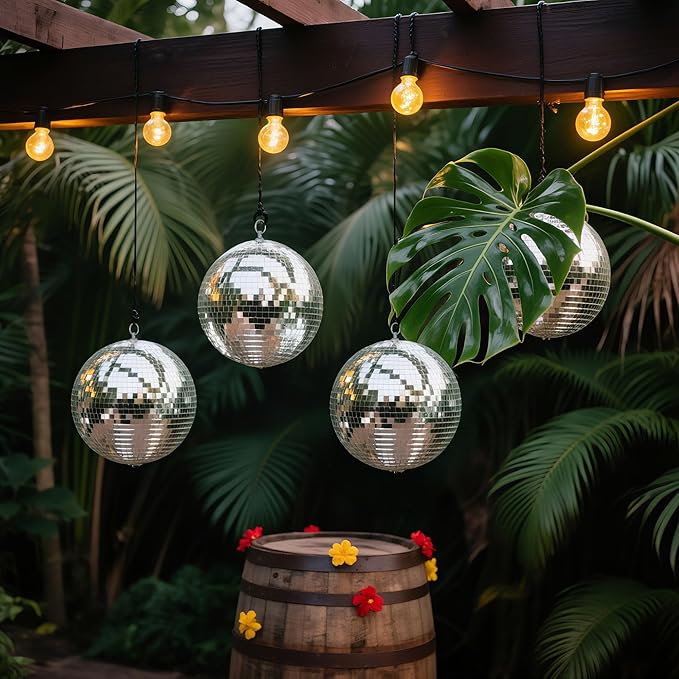 Yescom 4PCS 7" Mirror Disco Ball Set Small Hanging - Image 6