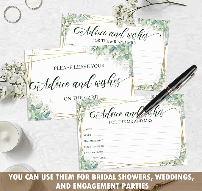 Advice And Wishes Cards For the Mr & Mrs, 25 Wishes Cards for Wedding Bridal - Image 4