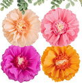 SUNBEAUTY 4 PCS 20" Hot Pink Orange Fall Birthday Party Decorations Giant Paper by SUNBEAUTY