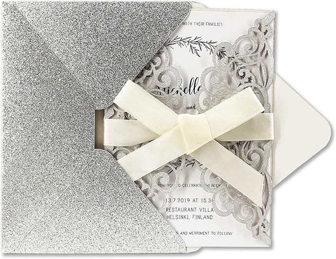 50Pcs Laser Cut Wedding Invitation - Image 4