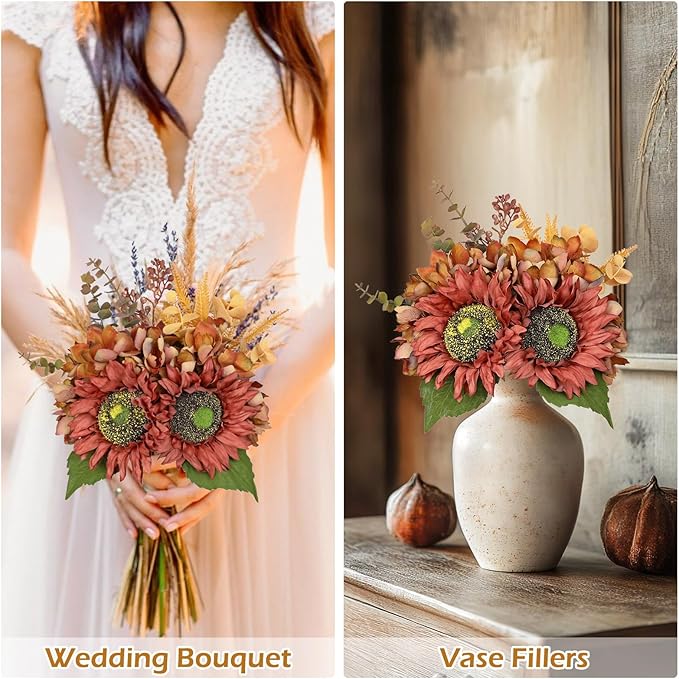 Silk Sunflowers Artificial Flowers - Image 7