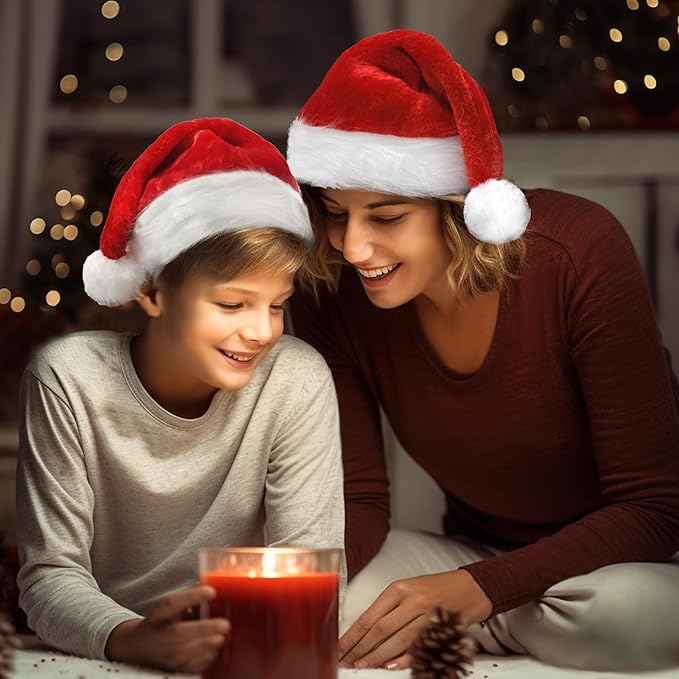 MNKXL Velvet Santa Hats Adults, Santa Hat - Image 7