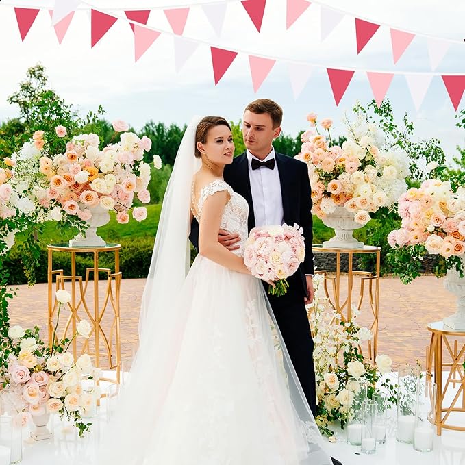 Pink Pennant Banner Triangle Flag Bunting Garland - Image 5