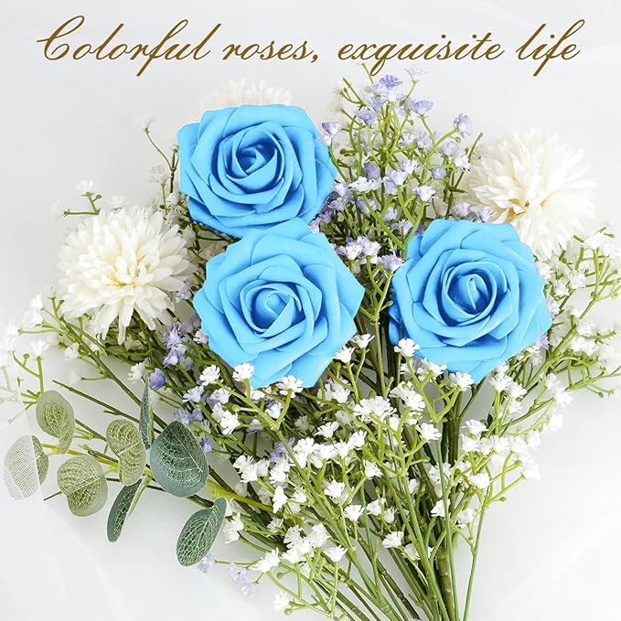 BLEUM CADE 16Pcs Artificial Flowers Fake Roses - Image 6