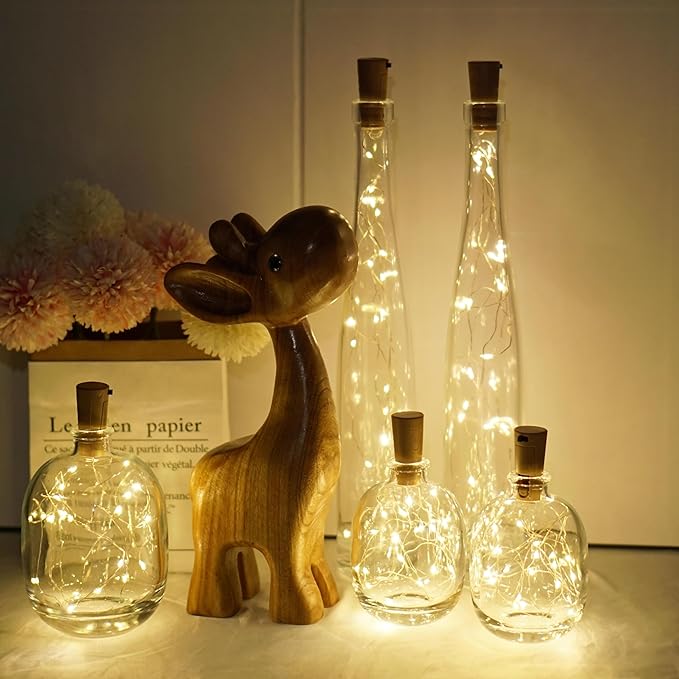 Wine Bottle Lights 20 LEDs Cork Lights Waterproof Battery Operated Fairy Mini - Image 4