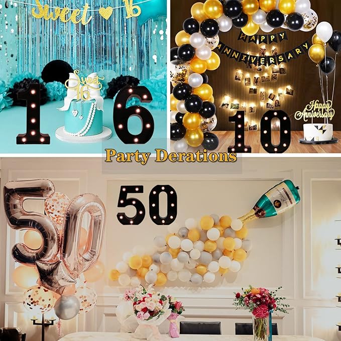 Light Up Black Alphabet Marquee Number Sign LED Marquee Number Lights Sign - Image 2