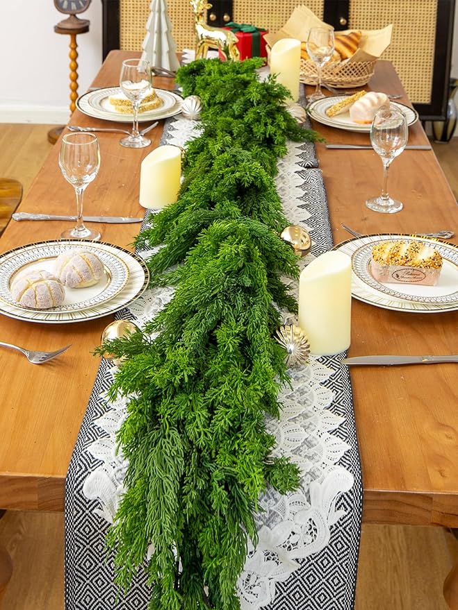 6FT Christmas Garland Cypress Garland Artificial Pine Garland Realistic - Image 5