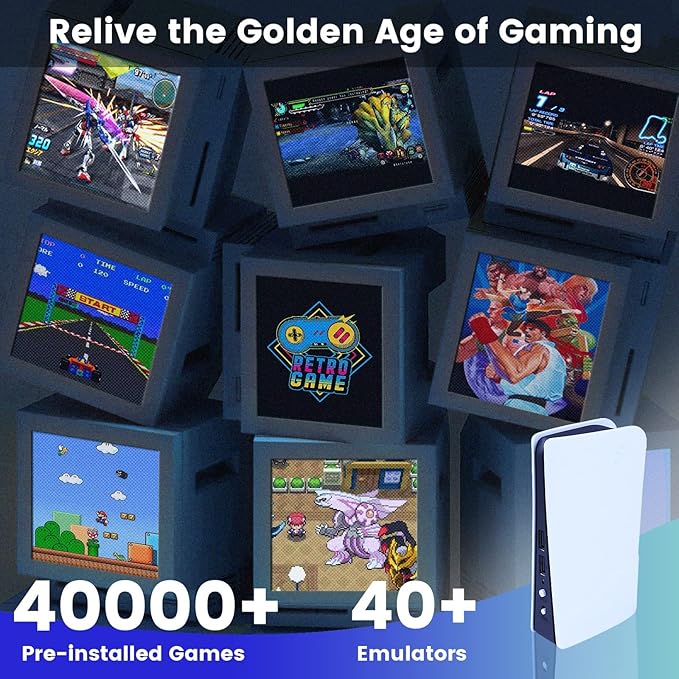 Wireless Emulator Retro Game Console, 40000+ Video Games 128GB Built in - Image 2