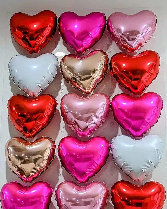 10Pcs Olive Green Foil Heart Shaped Balloons 18 Inch - Image 6