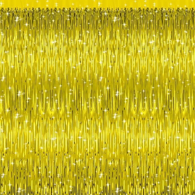 5 Pack Gold Fringe Curtain Backdrop Birthday Bachelorette Party Decorations - Image 8