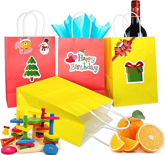 25 PCS Small Gift Bags Blue Kraft Paper Bags - Image 5
