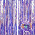 CANREVEL 2 Pack 3.2x6.5 Feet Iridescent Foil Fringe Backdrop Curtains, Disco by CANREVEL