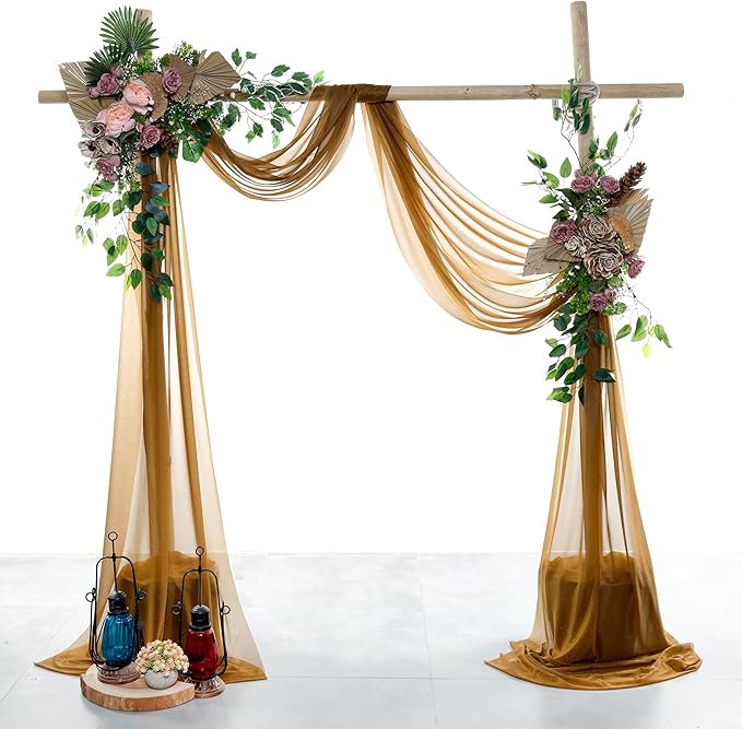 VDS Pack of 1 Panel Wedding Arch Draping Fabric Sheer Chiffon Fabric Drapery - Image 2
