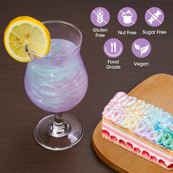 NiHome Edible Food-Grade Glitter Powder Glimmer Luster Dust Metallic Fancy Food - Image 3