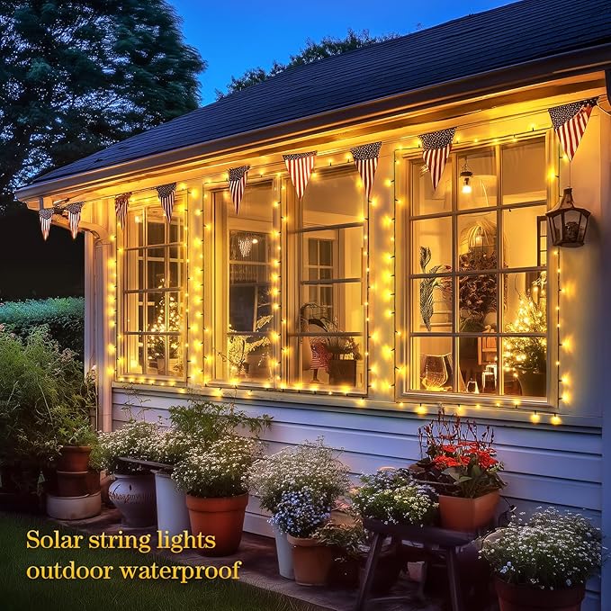 JMEXSUSS Solar String Lights Outdoor Waterproof, Total 66 FT 200 LED Solar - Image 4